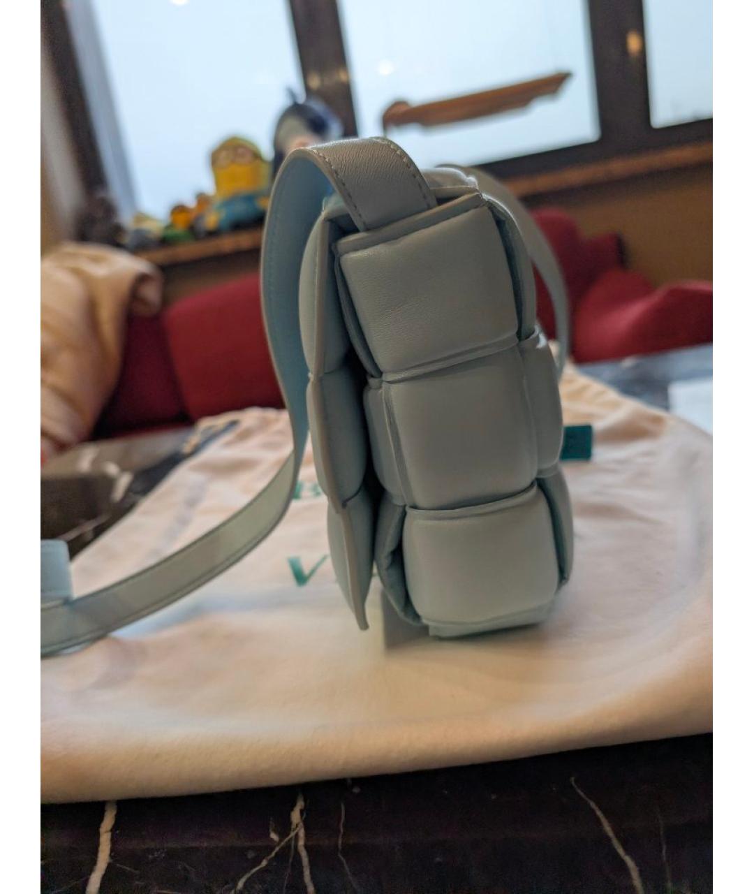 BOTTEGA VENETA Голубая кожаная сумка через плечо, фото 2