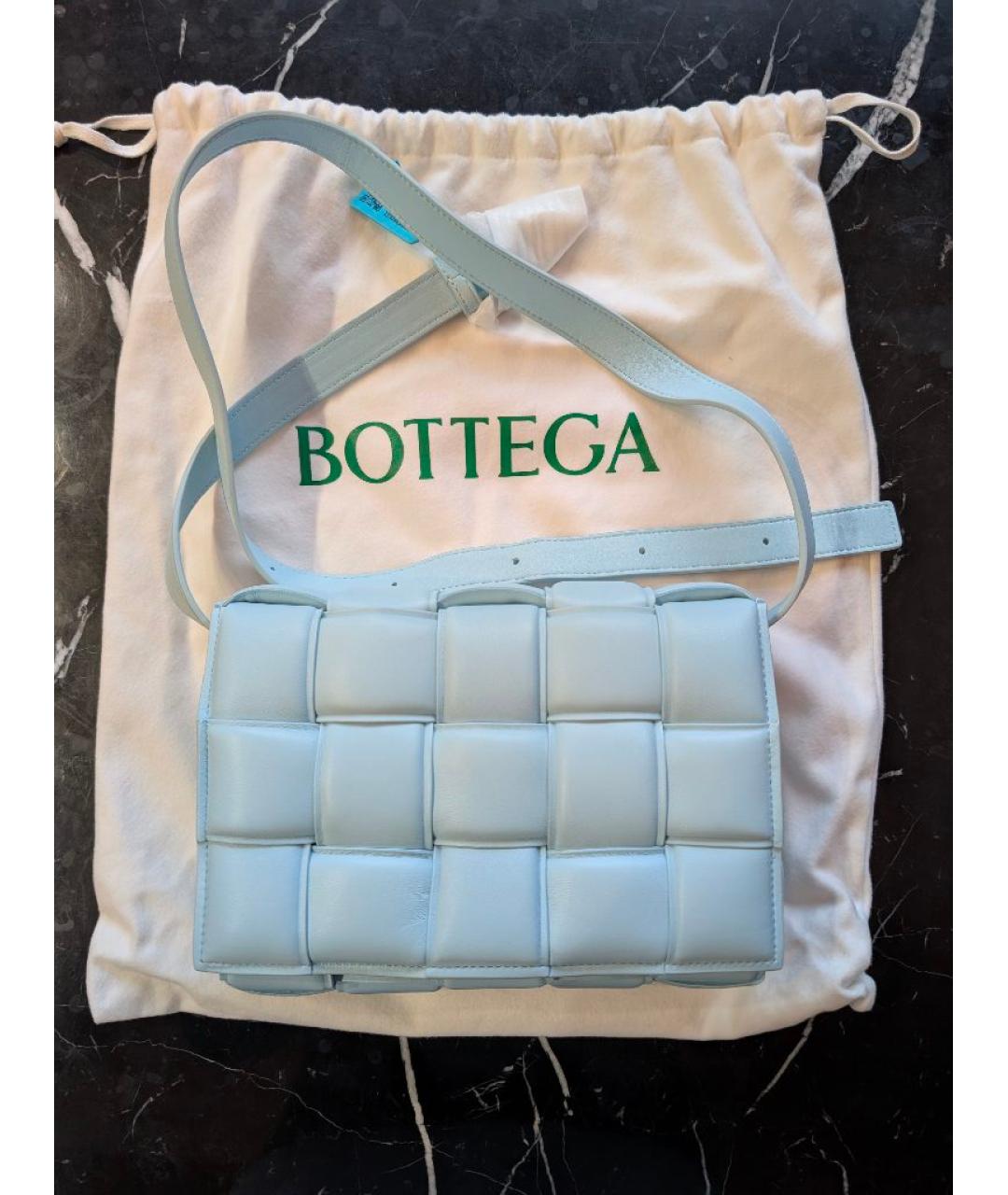 BOTTEGA VENETA Голубая кожаная сумка через плечо, фото 3