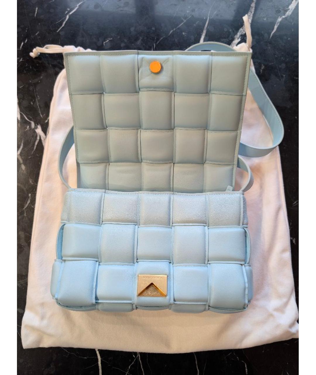 BOTTEGA VENETA Голубая кожаная сумка через плечо, фото 5