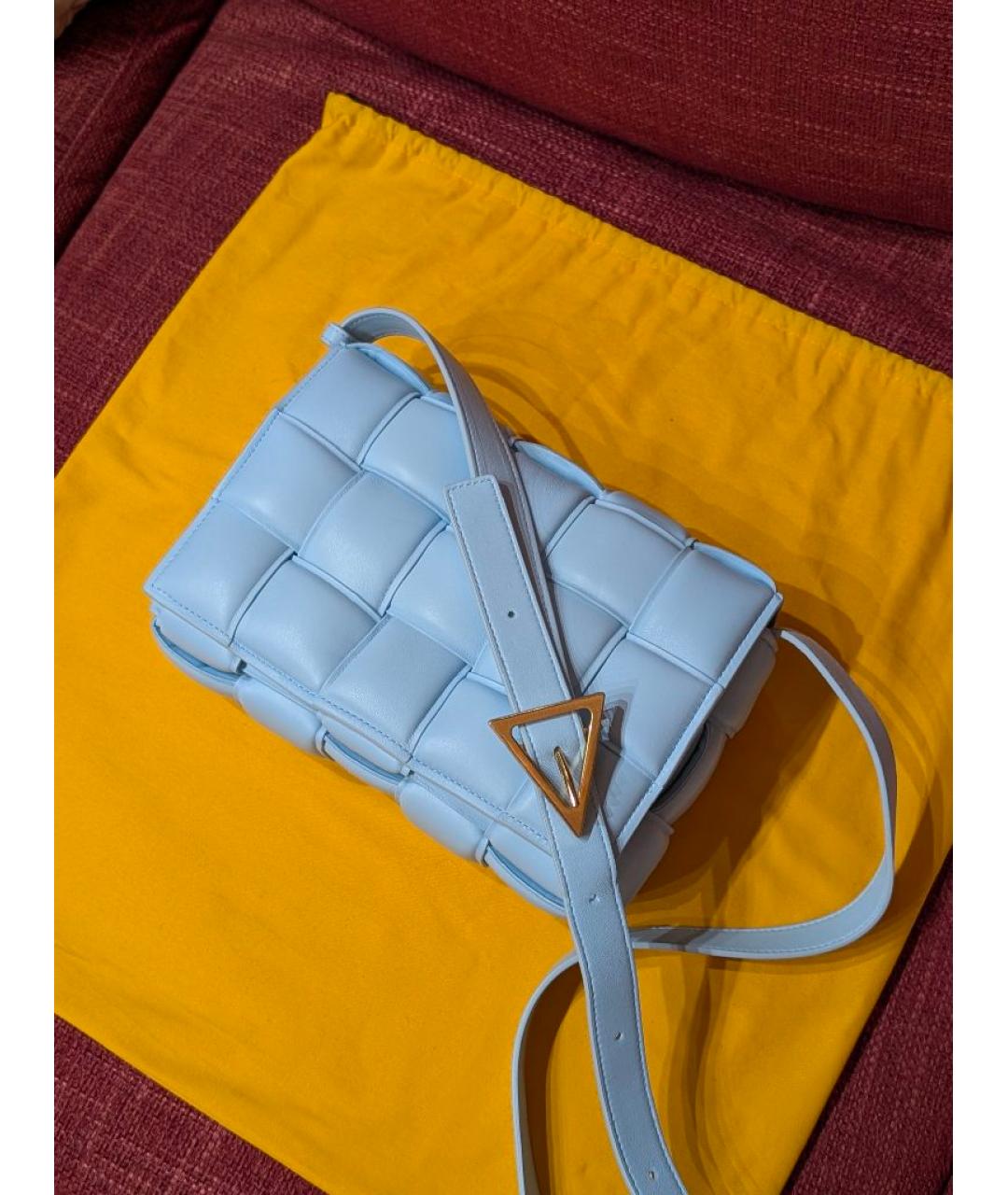 BOTTEGA VENETA Голубая кожаная сумка через плечо, фото 4