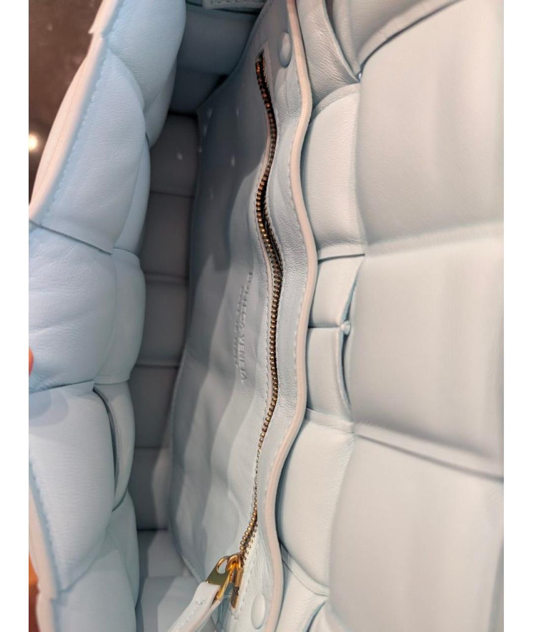 BOTTEGA VENETA Голубая кожаная сумка через плечо, фото 4