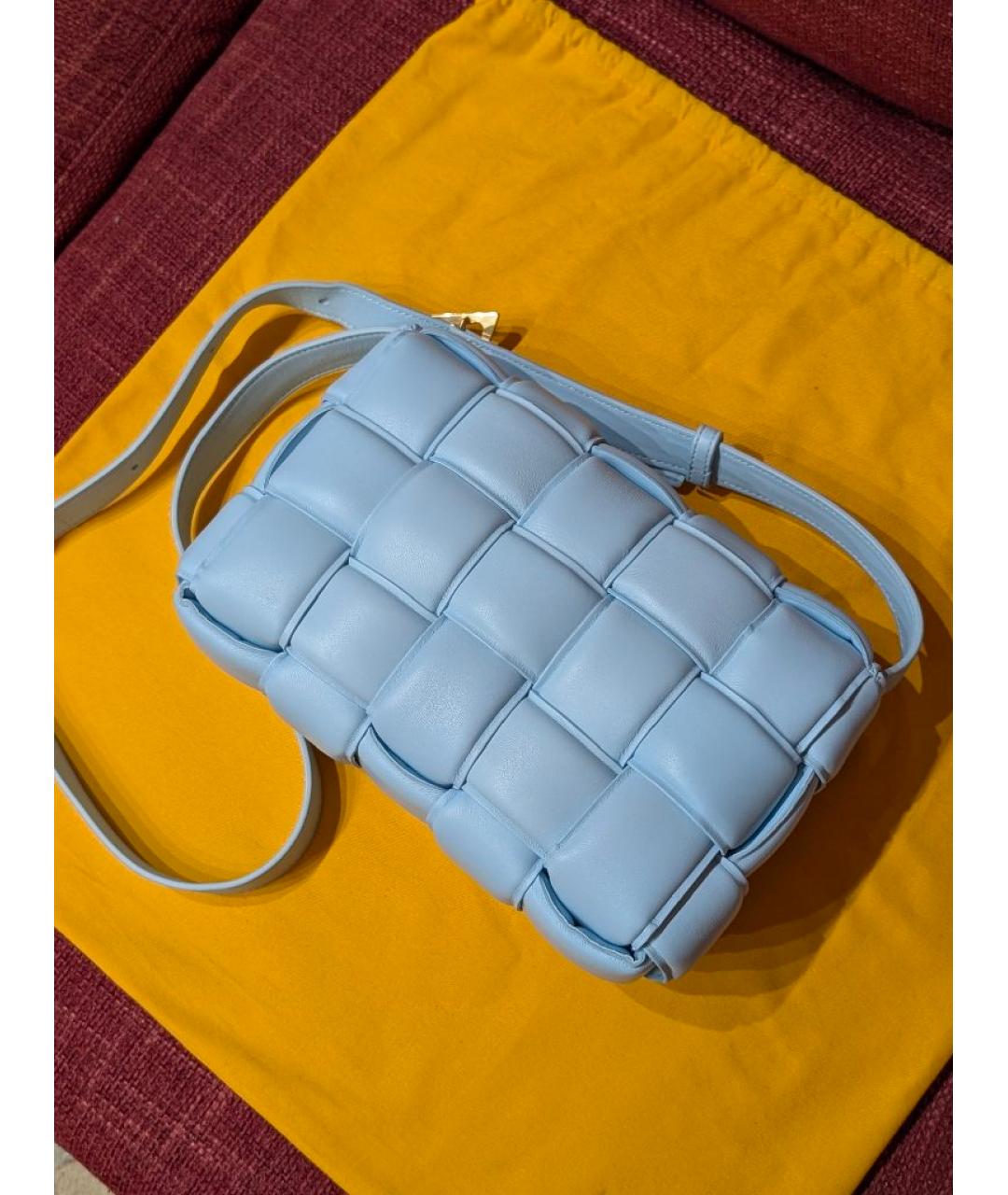 BOTTEGA VENETA Голубая кожаная сумка через плечо, фото 5