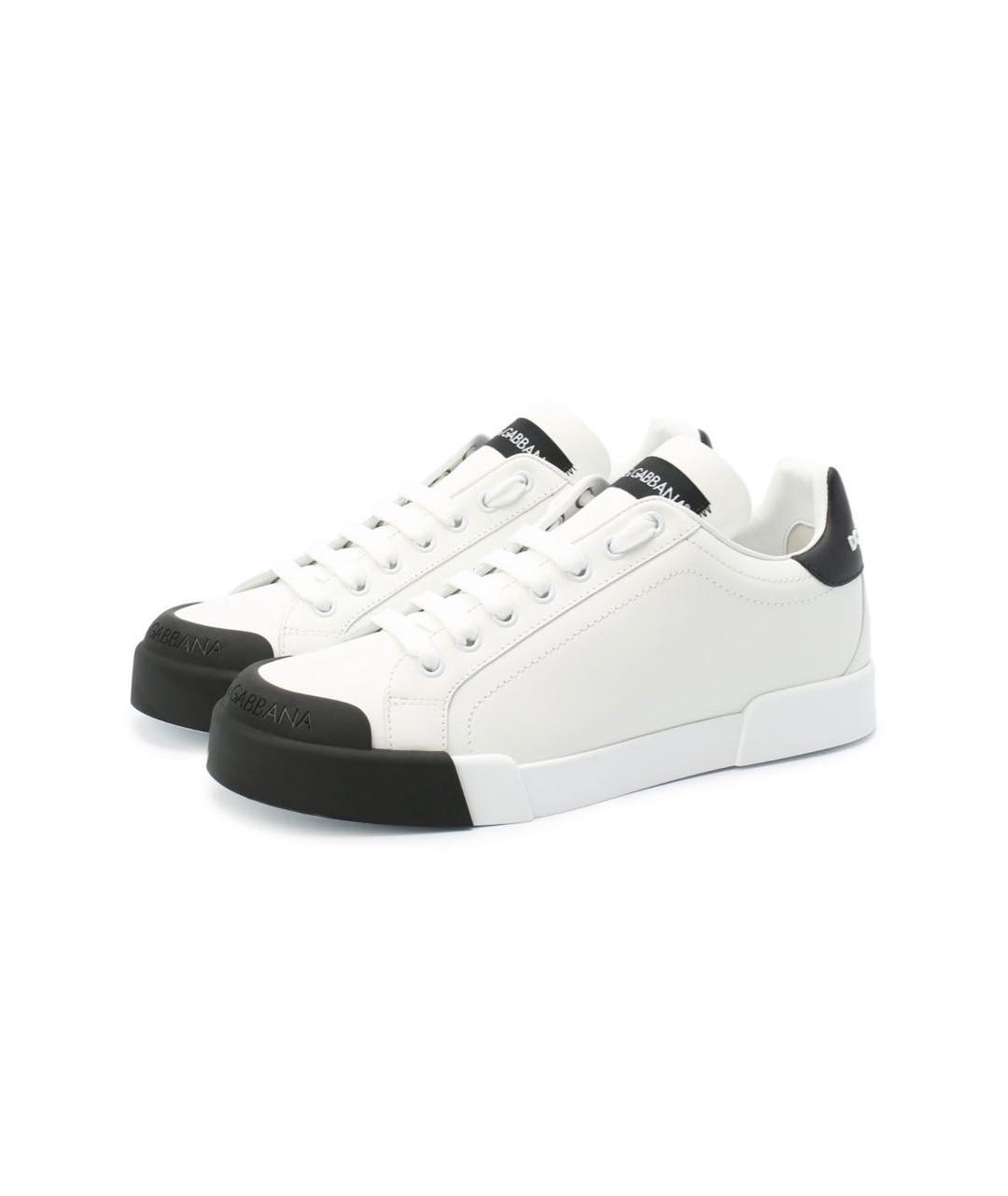 DOLCE&GABBANA Белые кожаные кроссовки, фото 5