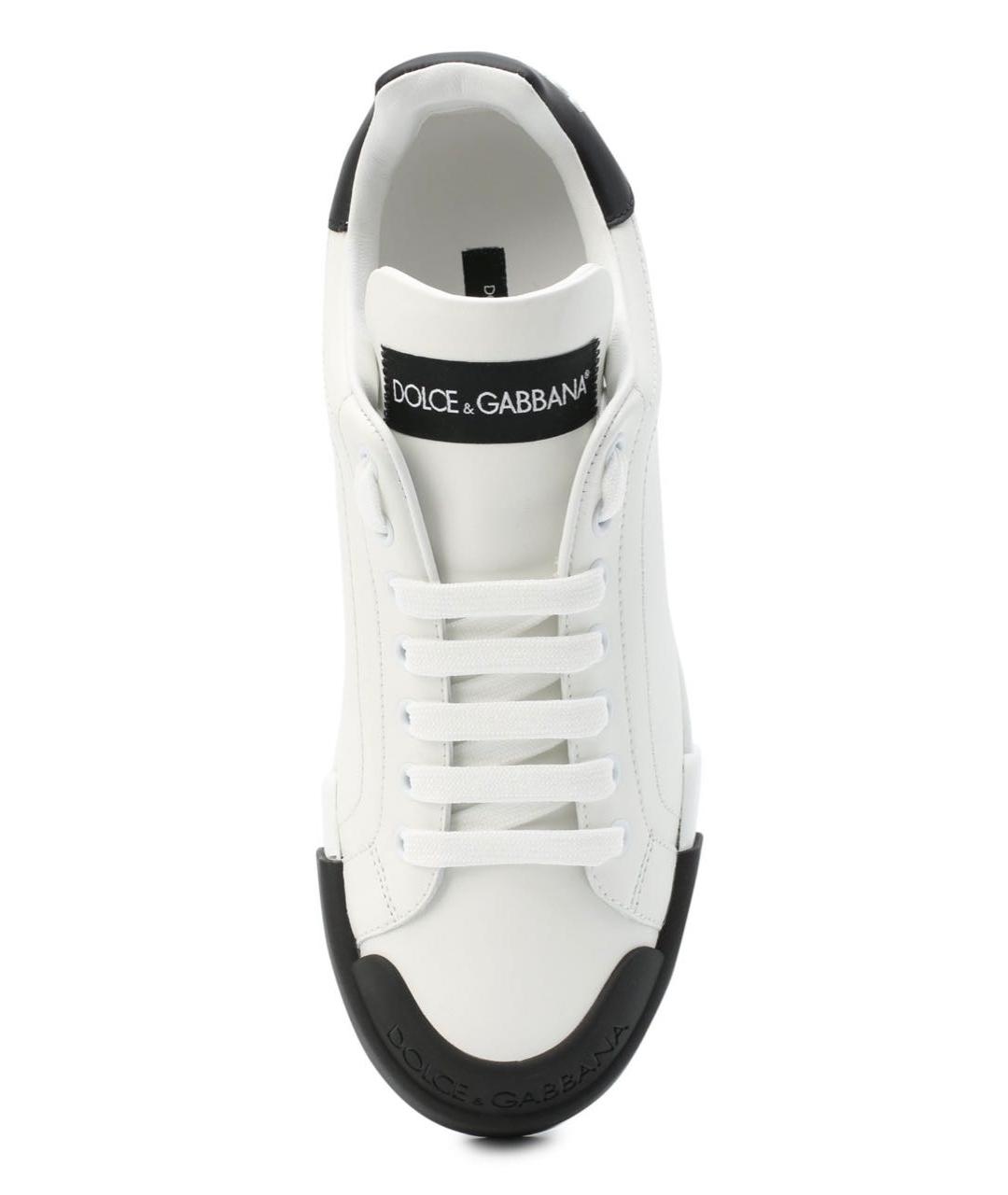 DOLCE&GABBANA Белые кожаные кроссовки, фото 3