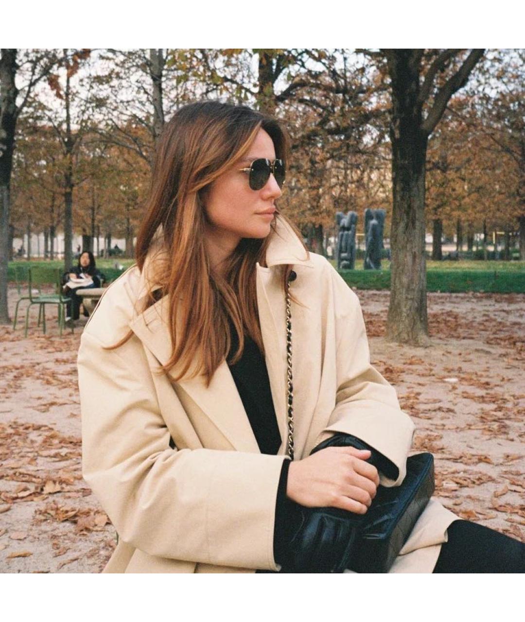 SAINT LAURENT Золотые металлические солнцезащитные очки, фото 6