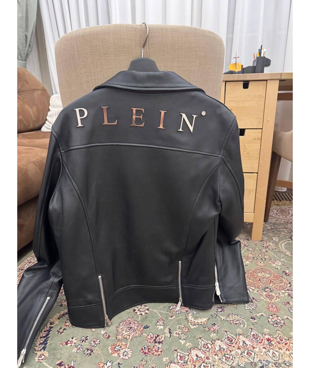 PHILIPP PLEIN Черная кожаная куртка, фото 2