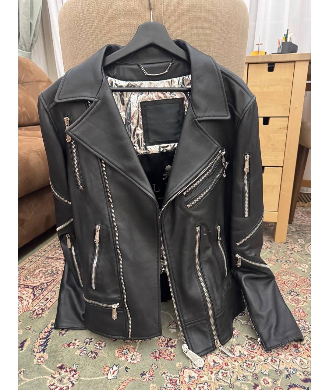 PHILIPP PLEIN Черная кожаная куртка, фото 5