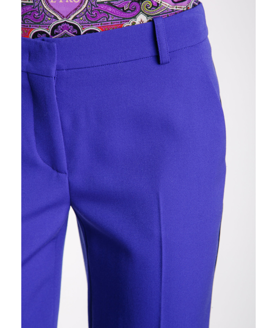 EMILIO PUCCI Фиолетовые шерстяные прямые брюки, фото 3
