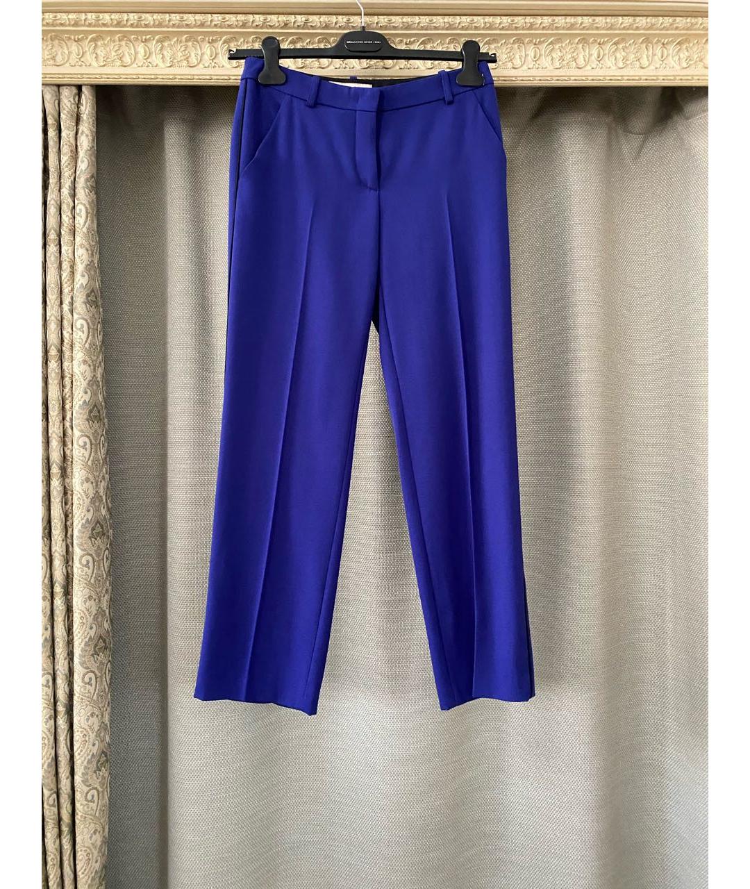 EMILIO PUCCI Фиолетовые шерстяные прямые брюки, фото 4