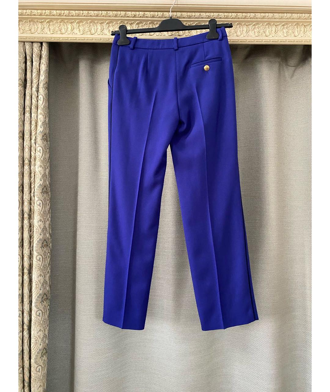 EMILIO PUCCI Фиолетовые шерстяные прямые брюки, фото 5