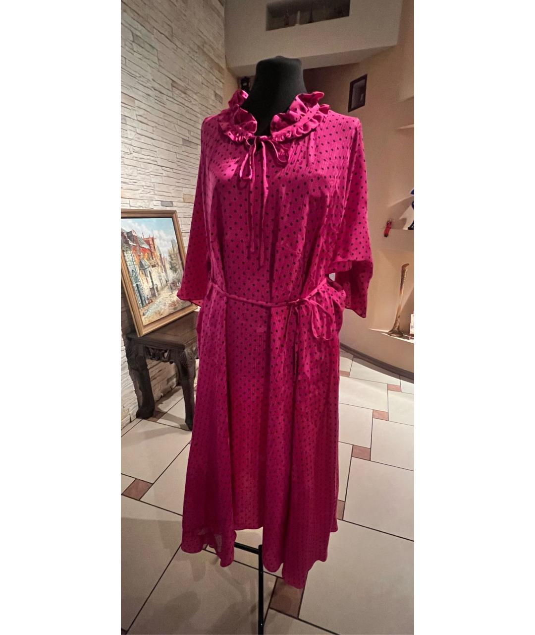 BALENCIAGA Бордовое вискозное повседневное платье, фото 8