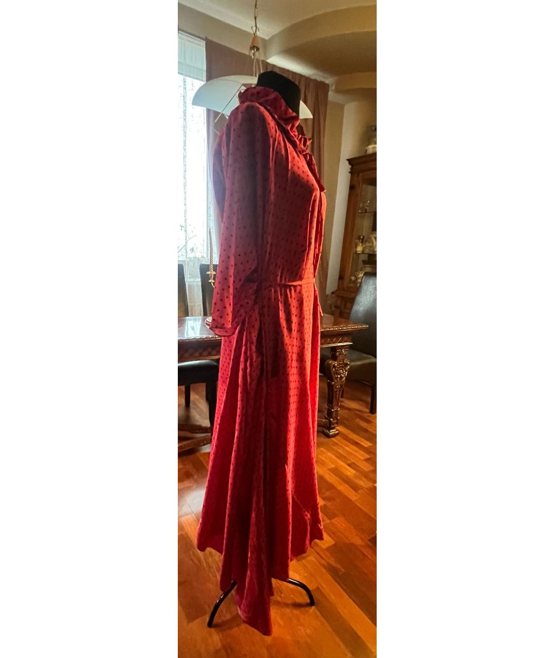 BALENCIAGA Бордовое вискозное повседневное платье, фото 4