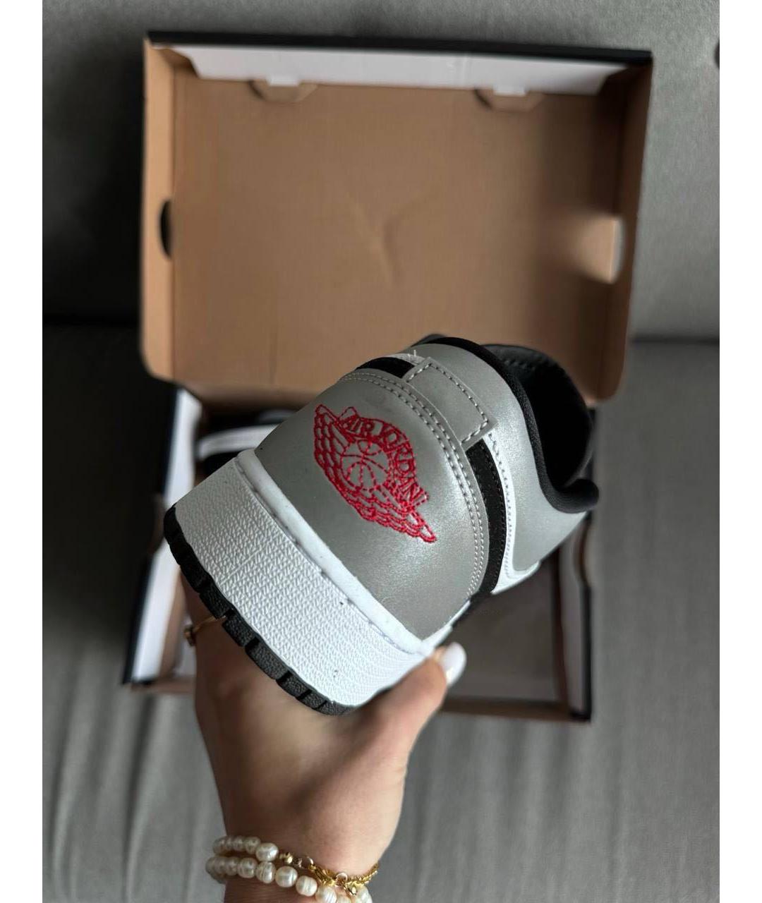 JORDAN Серые кожаные кеды, фото 4