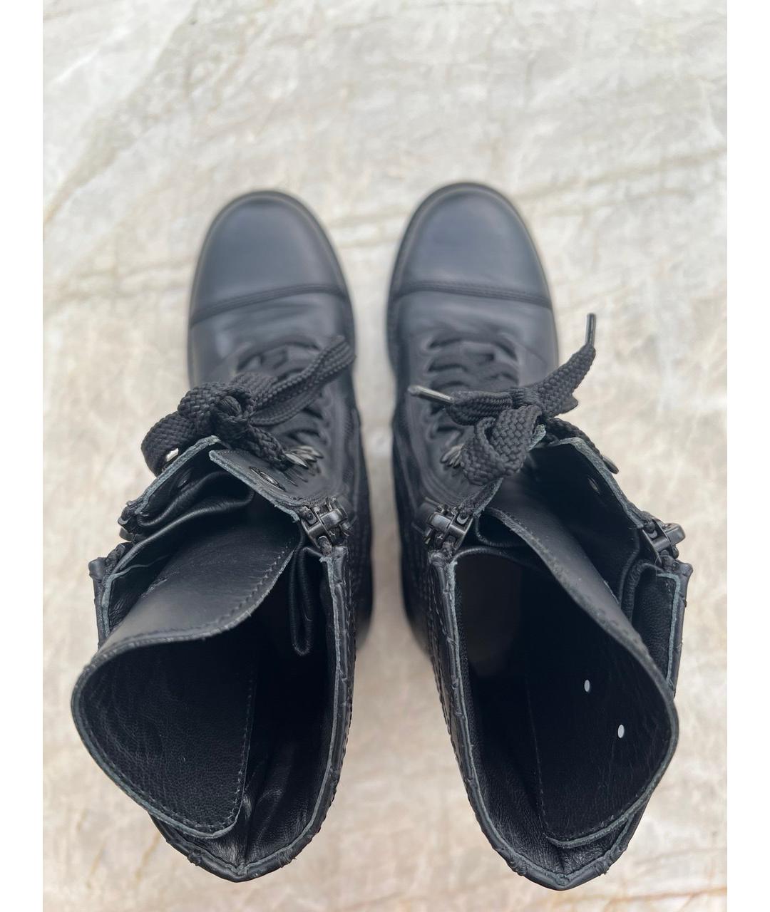 CHANEL Черные кожаные ботинки, фото 3