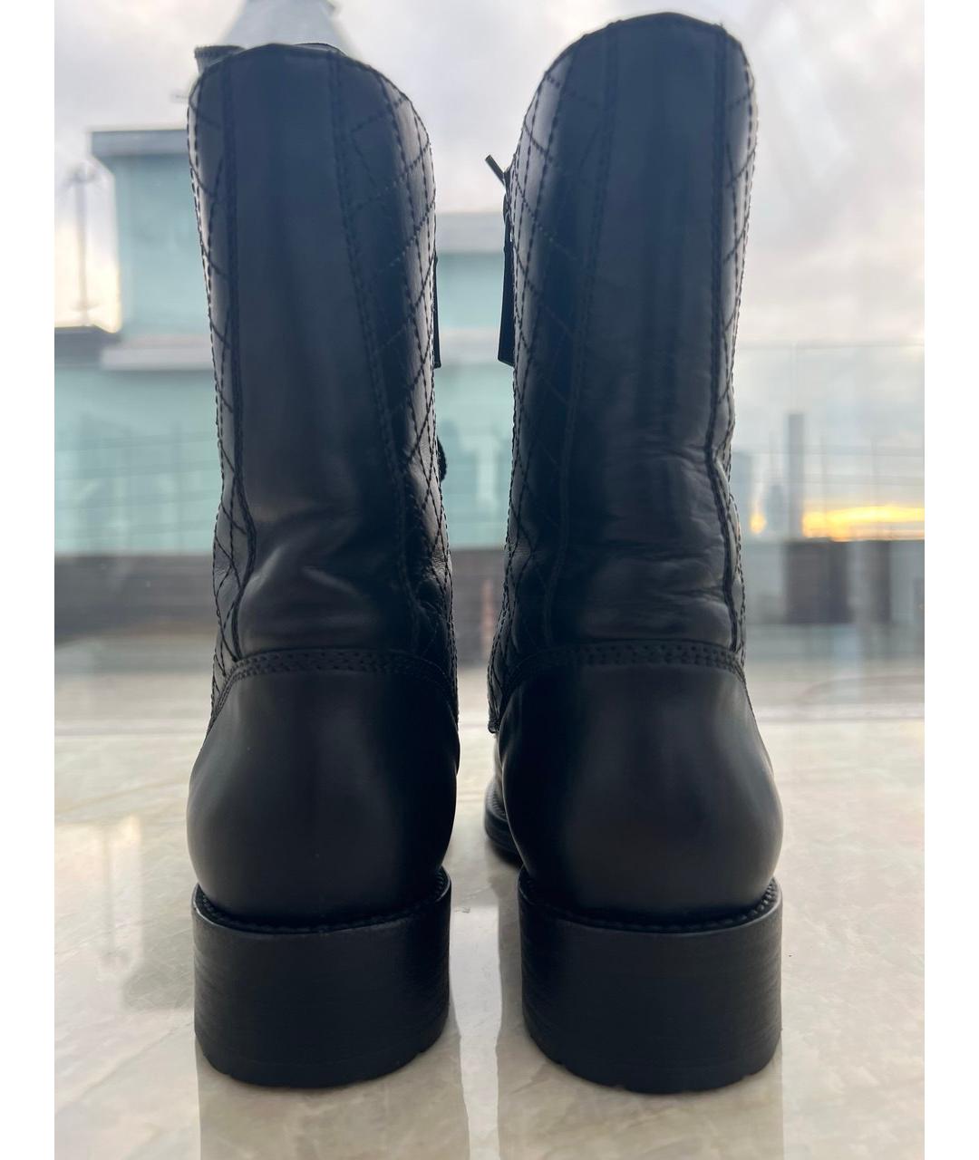 CHANEL Черные кожаные ботинки, фото 4