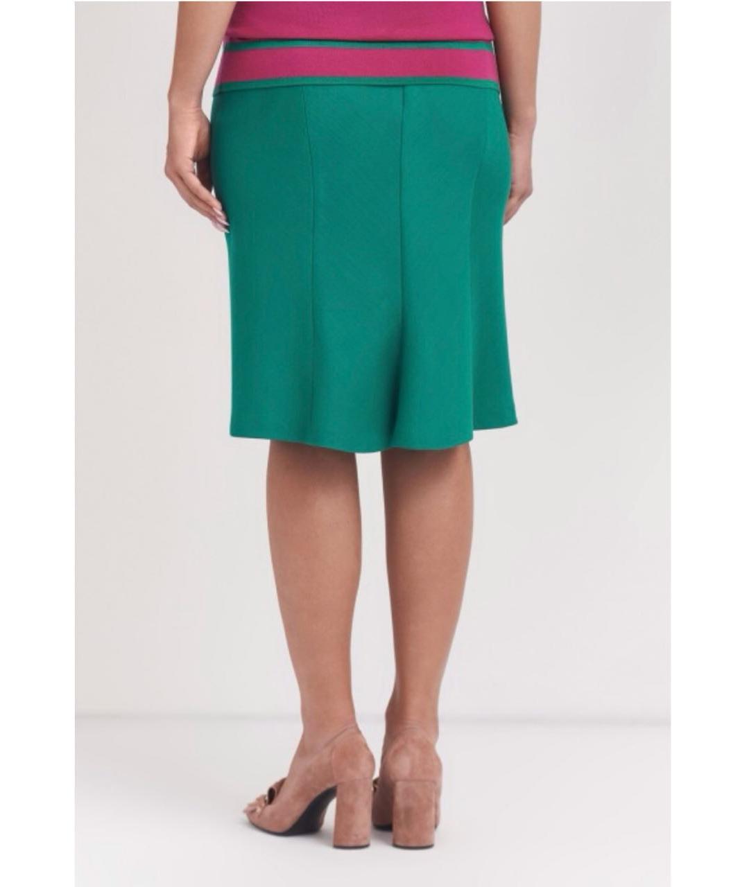 ESCADA Зеленая шерстяная юбка миди, фото 4