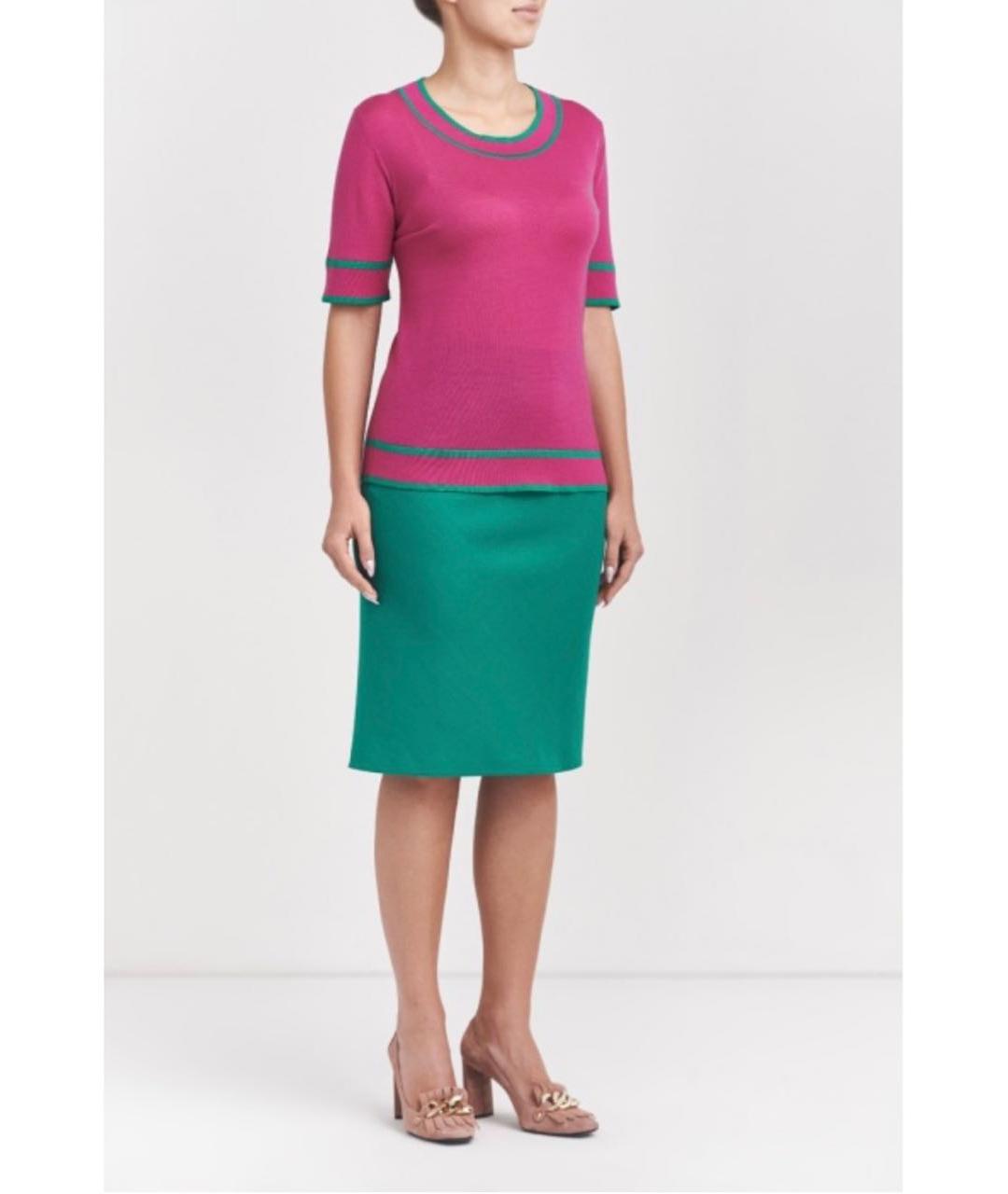 ESCADA Зеленая шерстяная юбка миди, фото 2