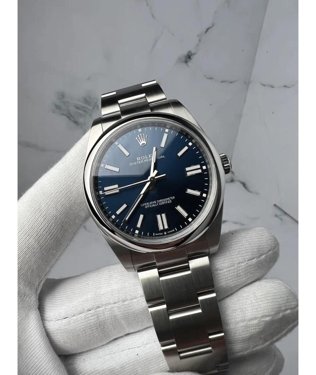 ROLEX Синие металлические часы, фото 4