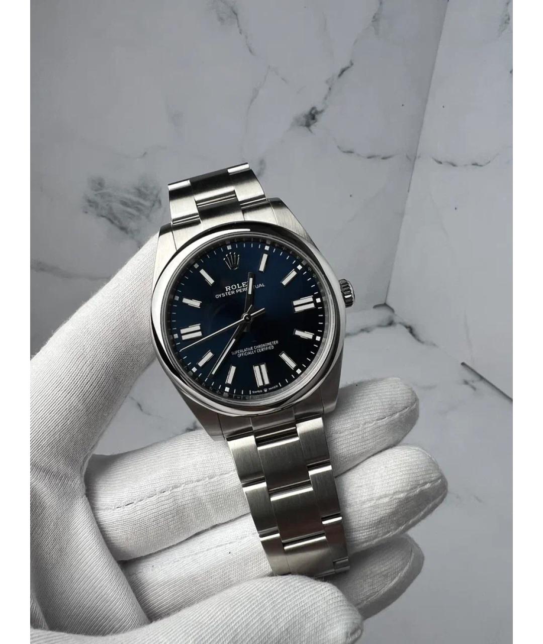 ROLEX Синие металлические часы, фото 3