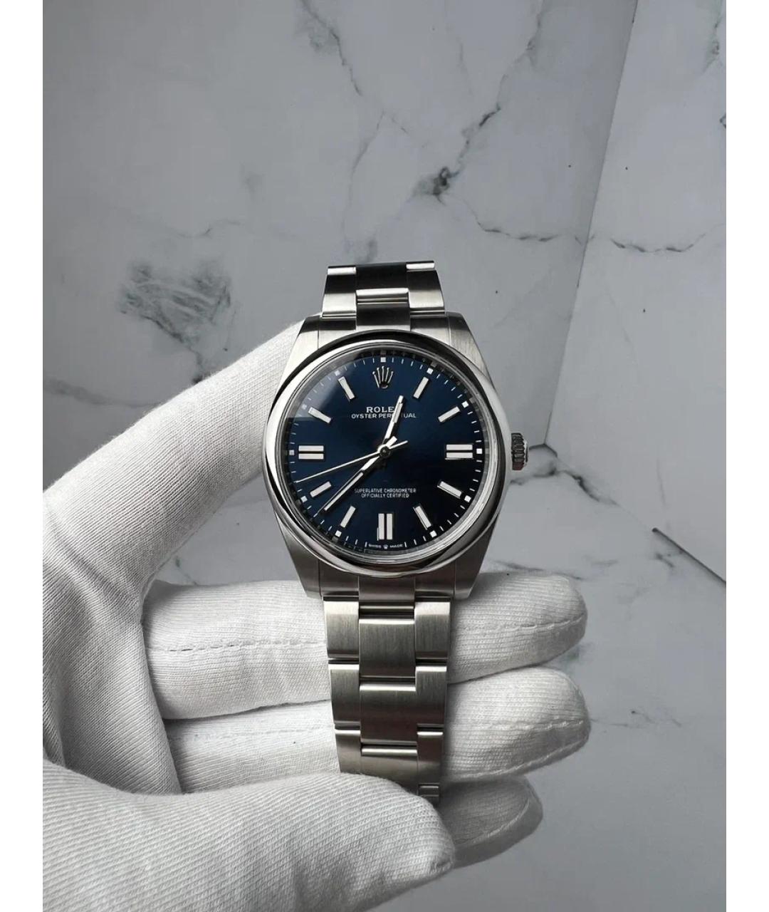 ROLEX Синие металлические часы, фото 2