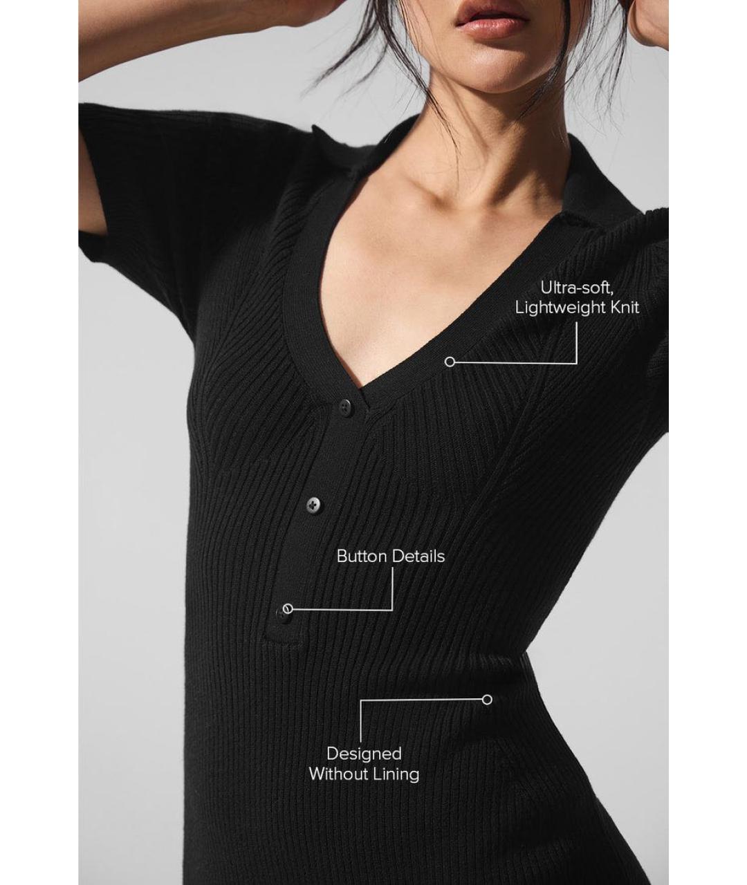 ALO YOGA Черное повседневное платье, фото 6