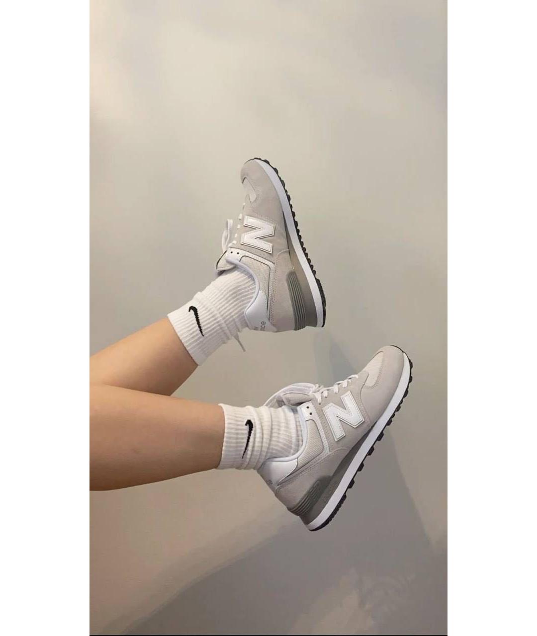 NEW BALANCE Серые замшевые кроссовки, фото 5