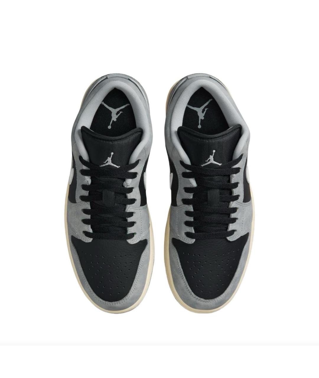 JORDAN Серые кожаные низкие кроссовки / кеды, фото 3