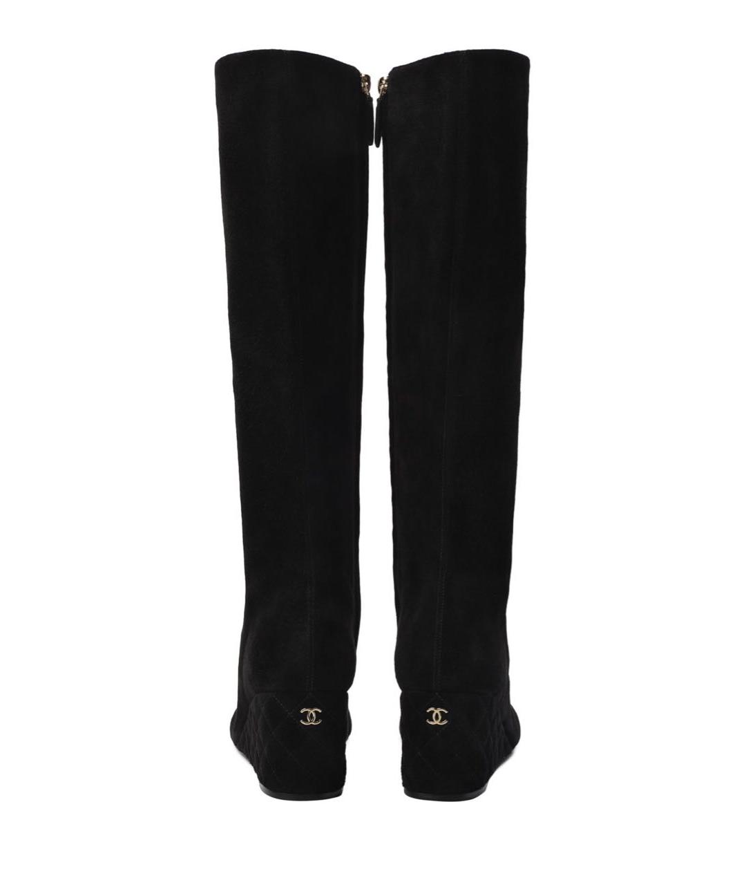 CHANEL Черные замшевые сапоги, фото 5
