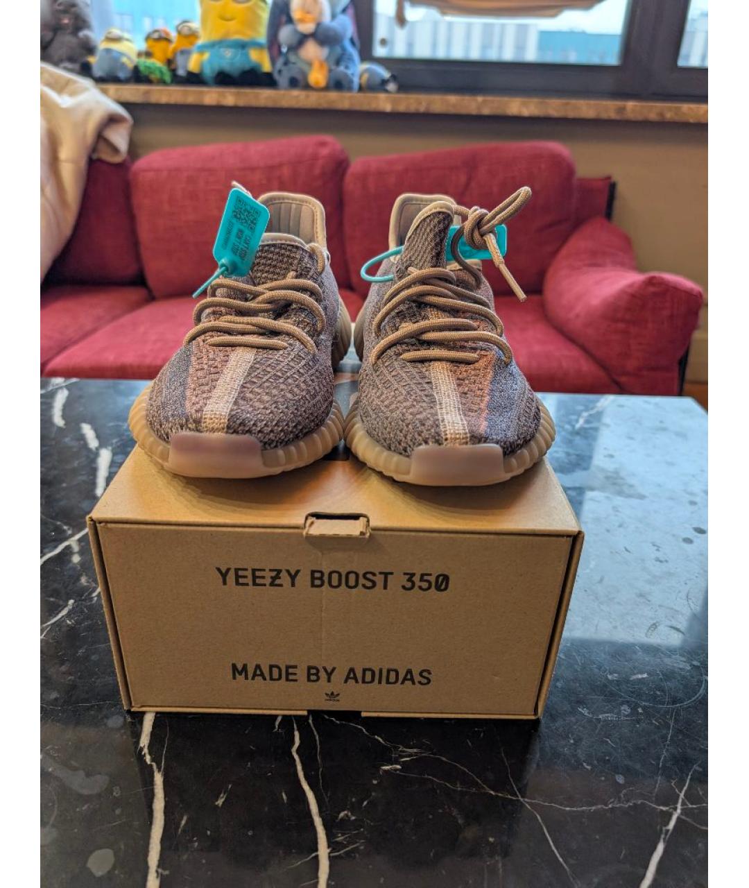 ADIDAS YEEZY Серые текстильные кроссовки, фото 2