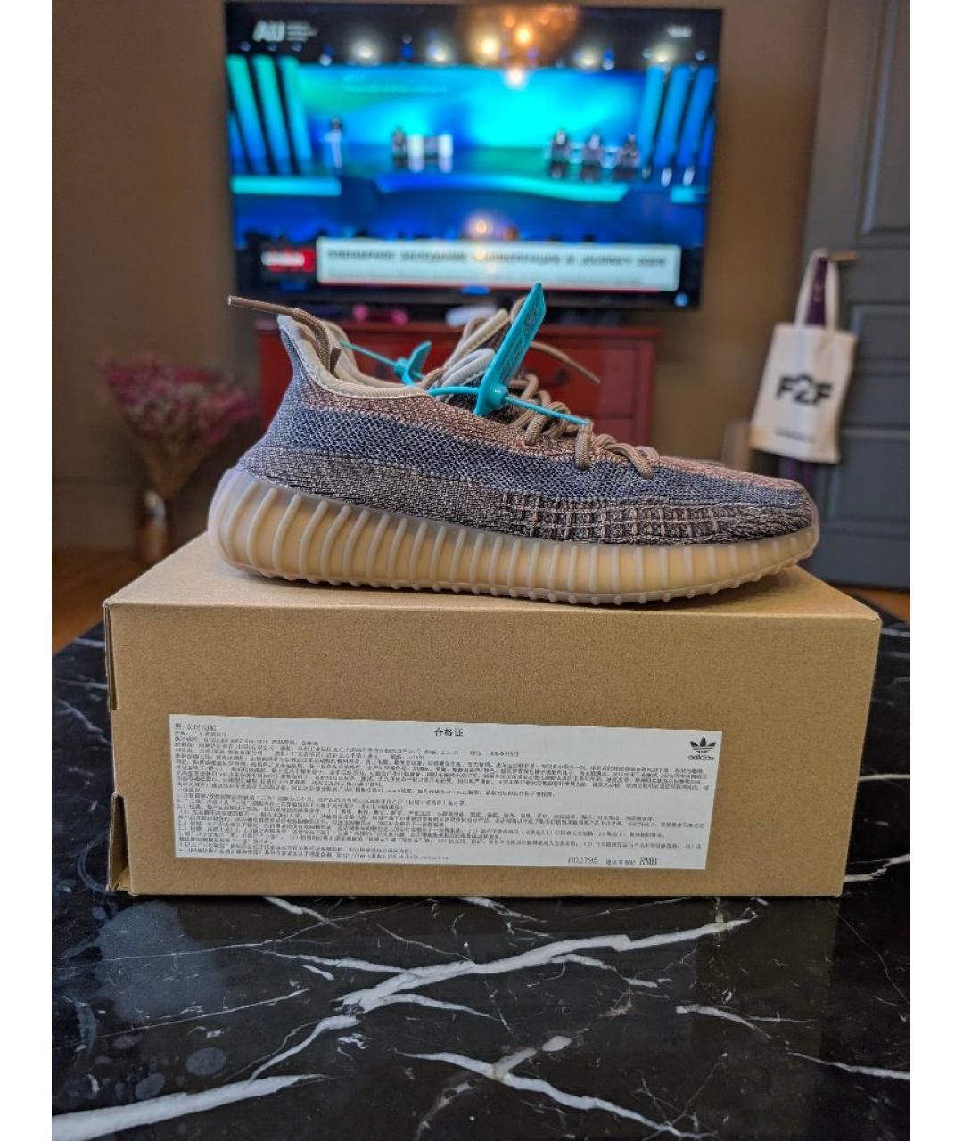 ADIDAS YEEZY Серые текстильные кроссовки, фото 7