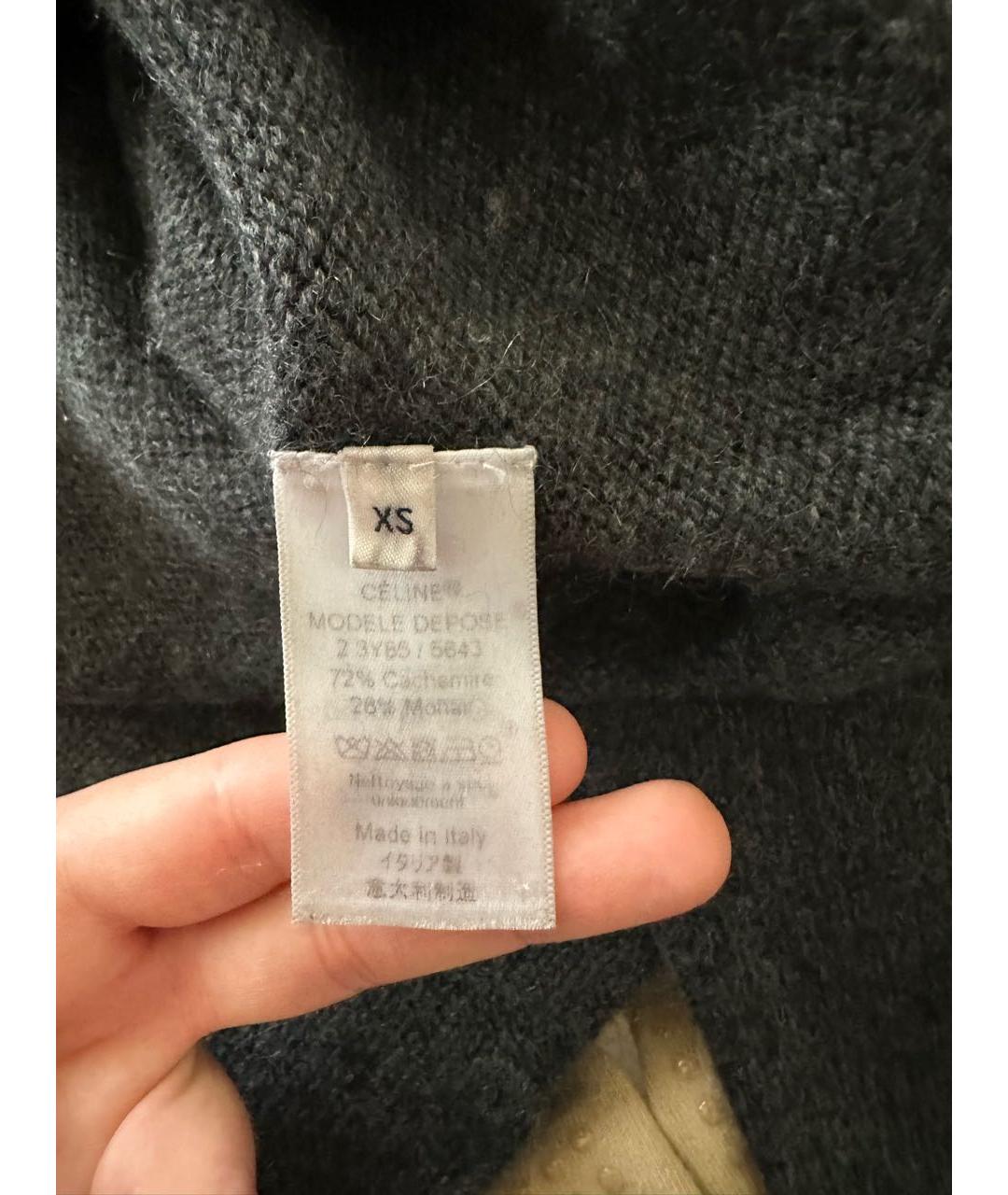 CELINE Серый кашемировый джемпер / свитер, фото 4