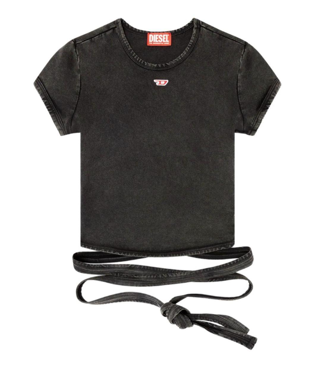 DIESEL Черная хлопковая футболка, фото 2