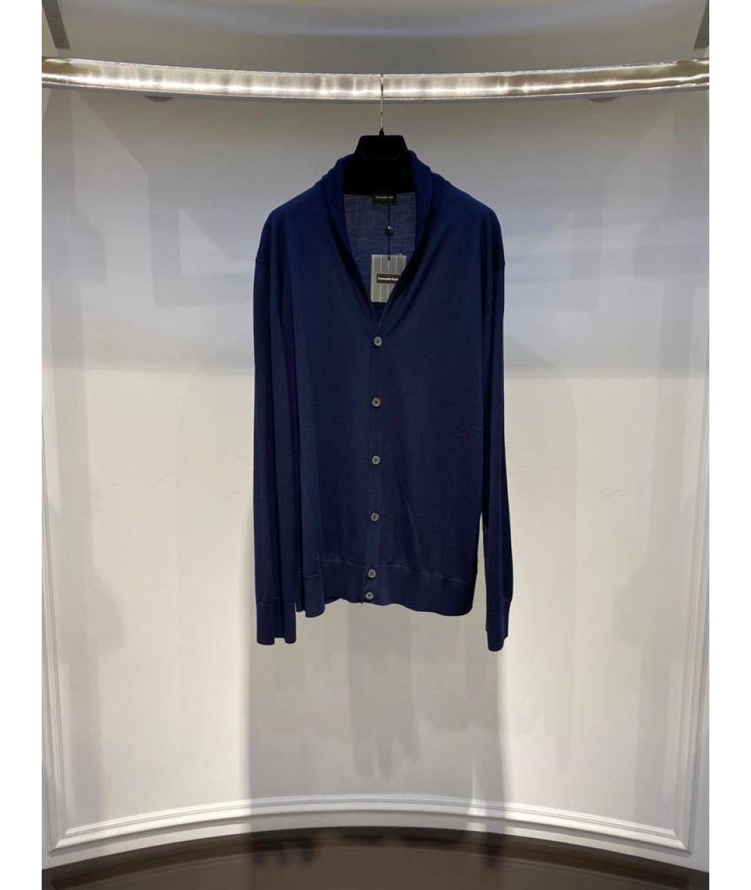 ZZEGNA Темно-синий шерстяной кардиган, фото 3