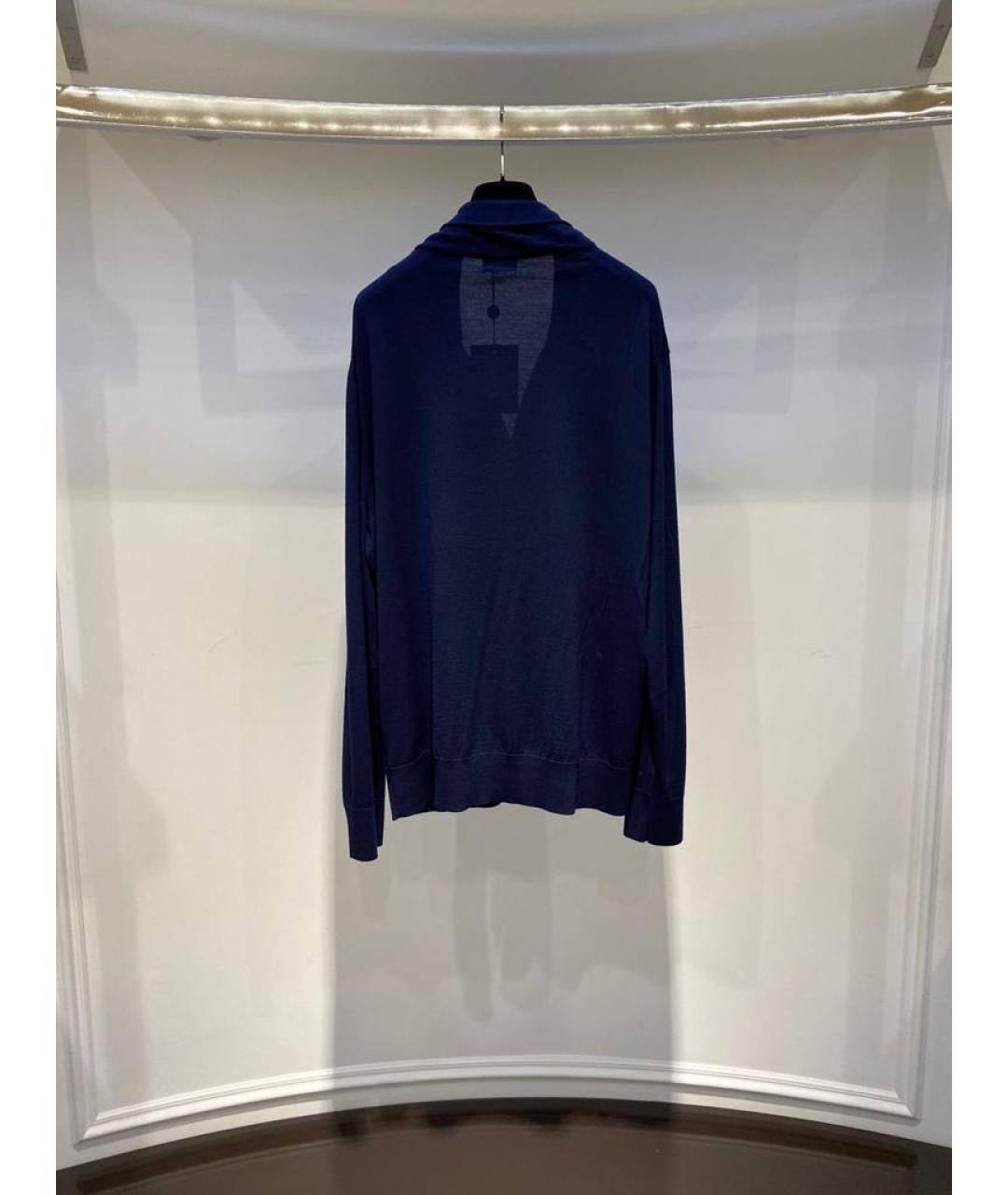 ZZEGNA Темно-синий шерстяной кардиган, фото 2