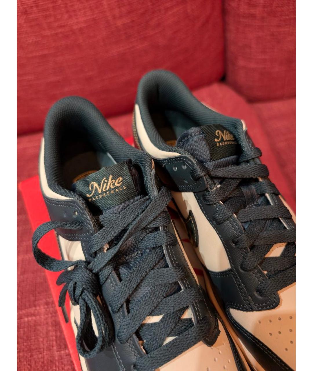 NIKE Зеленые кожаные кроссовки, фото 5