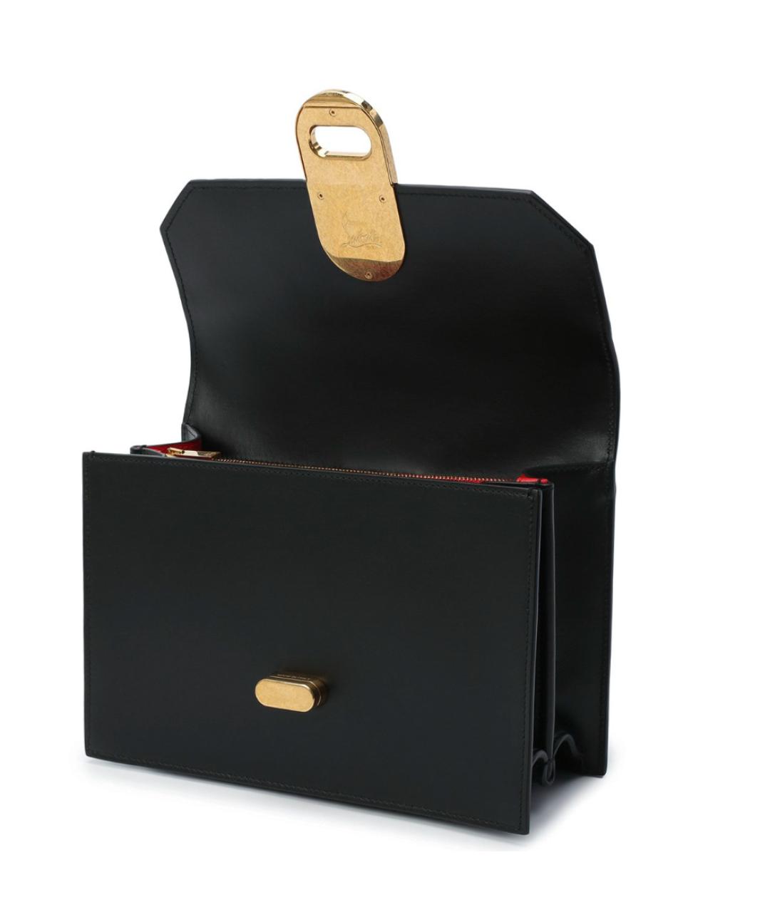 CHRISTIAN LOUBOUTIN Черная кожаная сумка с короткими ручками, фото 2