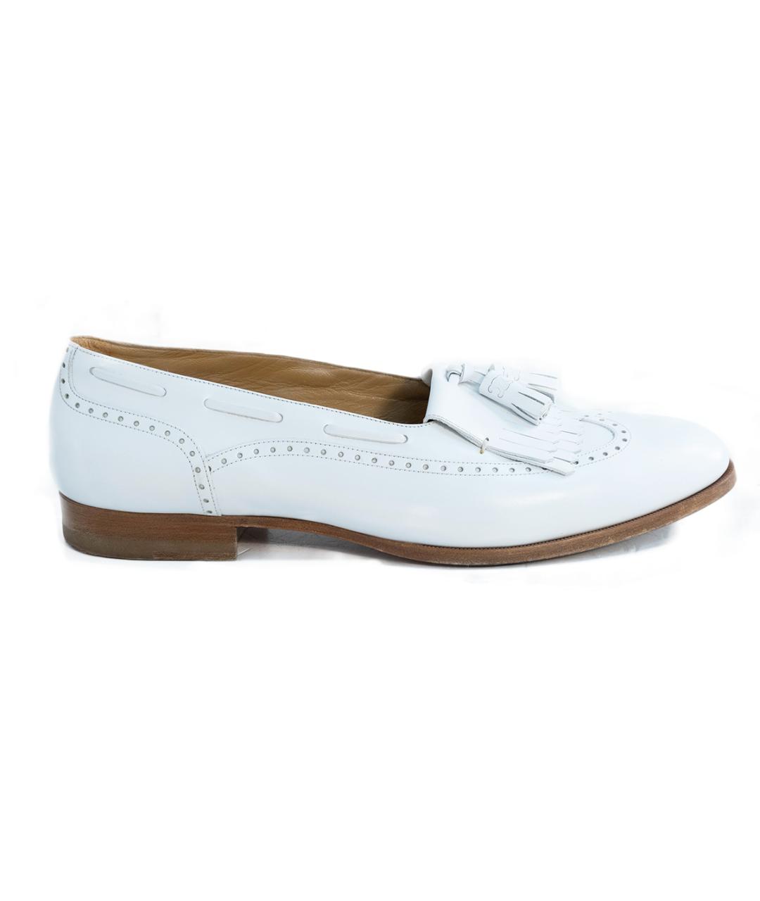 CELINE Белые кожаные лоферы, фото 1