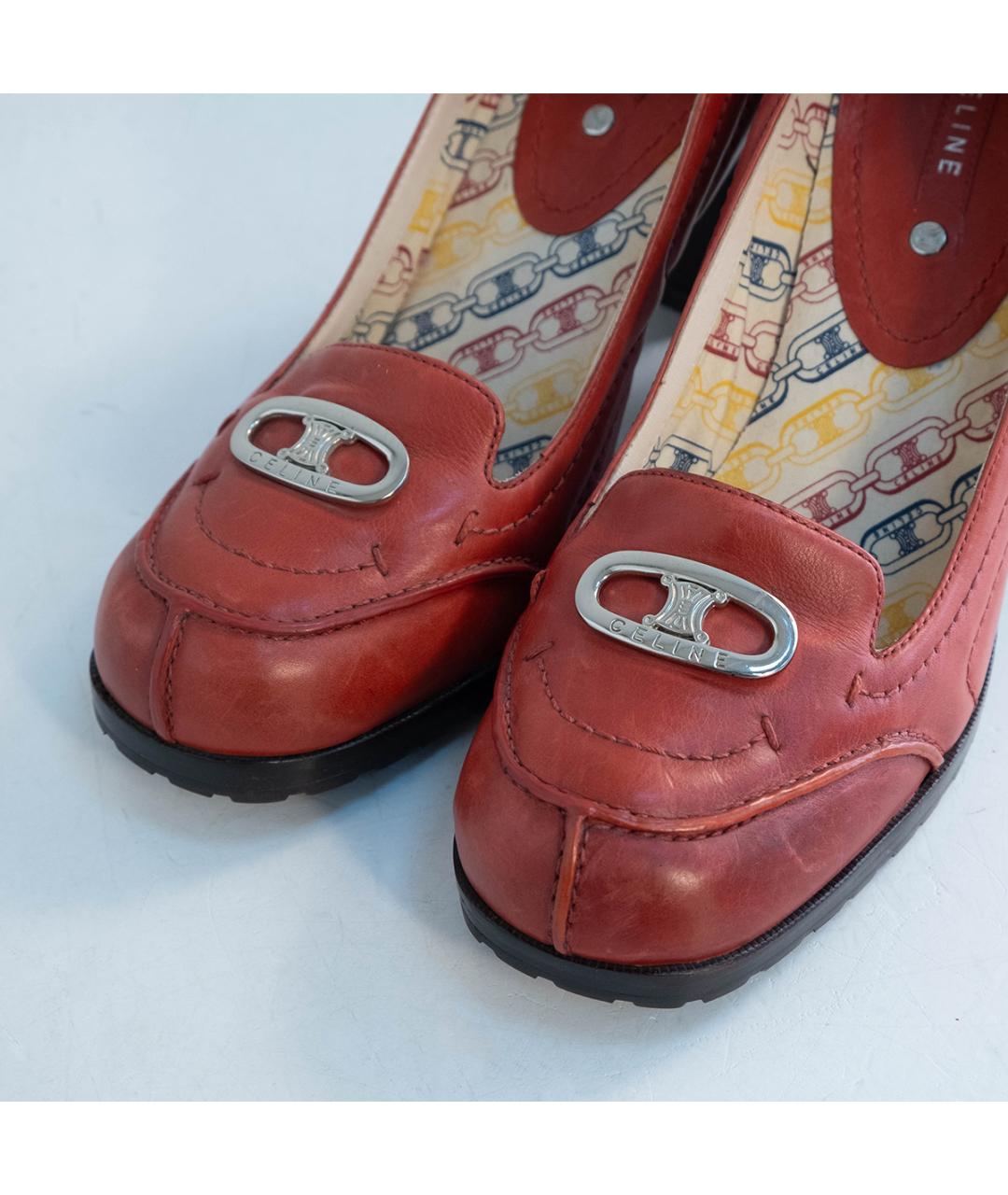 CELINE Красные кожаные туфли, фото 3
