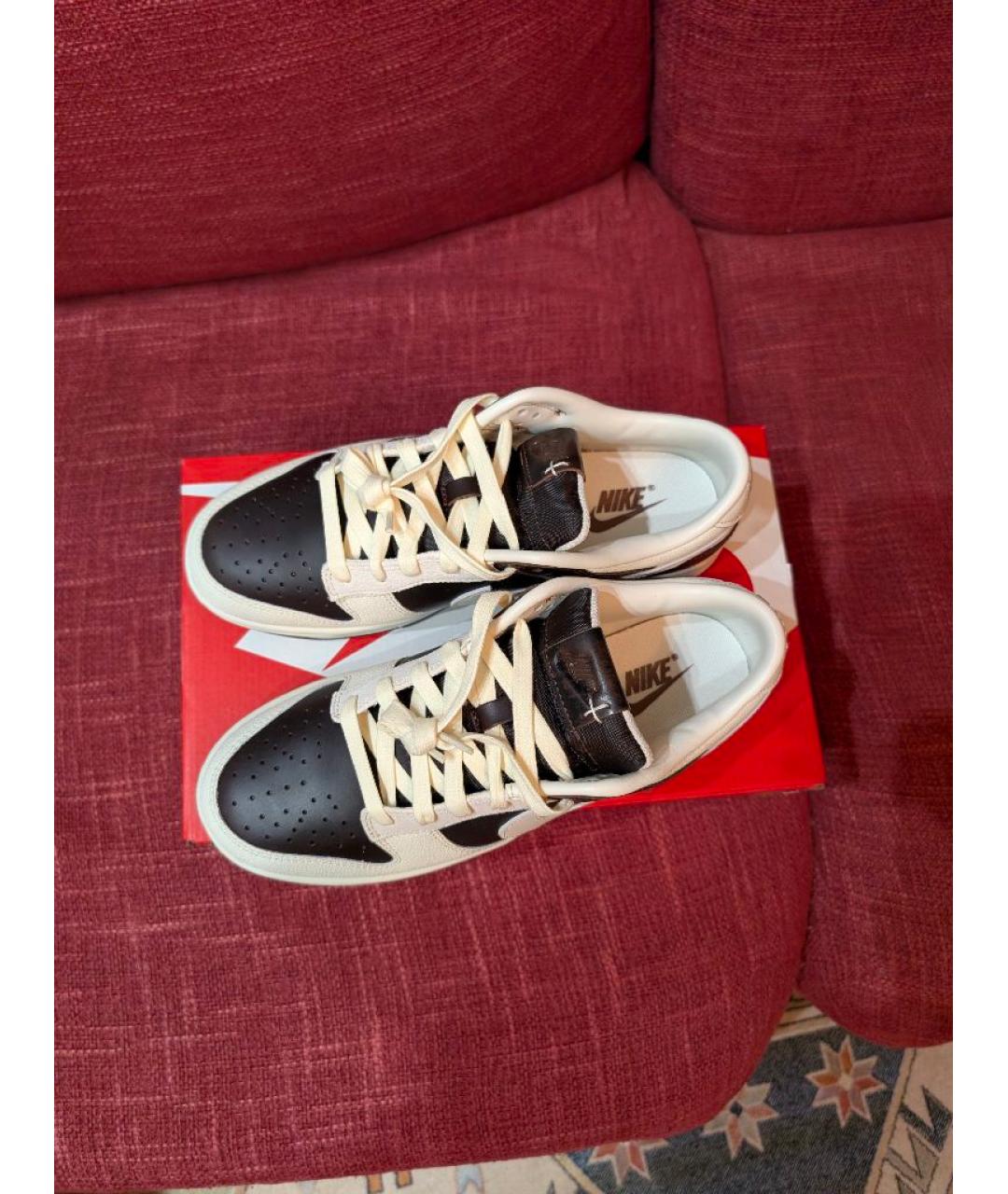 NIKE Коричневые кожаные кроссовки, фото 3