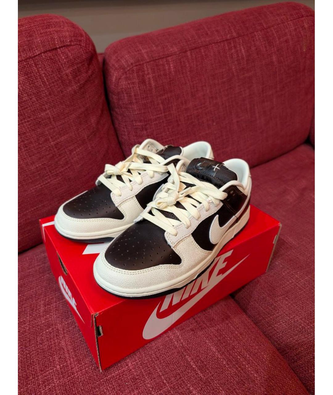 NIKE Коричневые кожаные кроссовки, фото 2