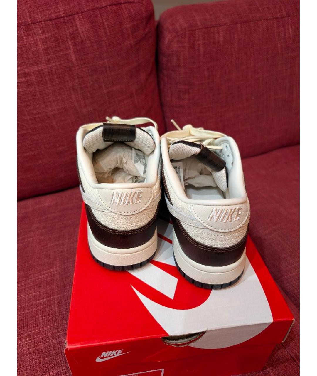 NIKE Коричневые кожаные кроссовки, фото 4