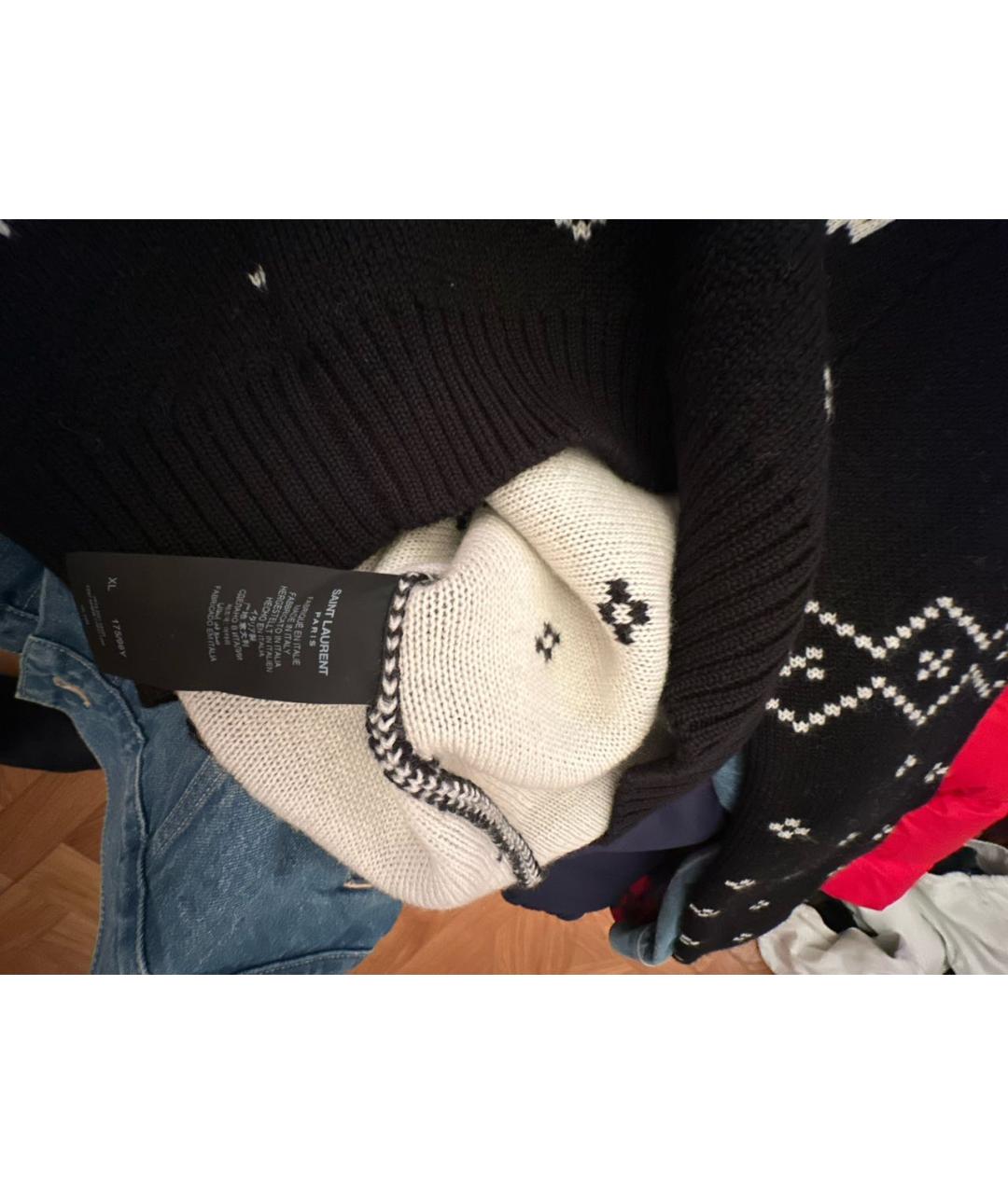 SAINT LAURENT Черный шерстяной джемпер / свитер, фото 7