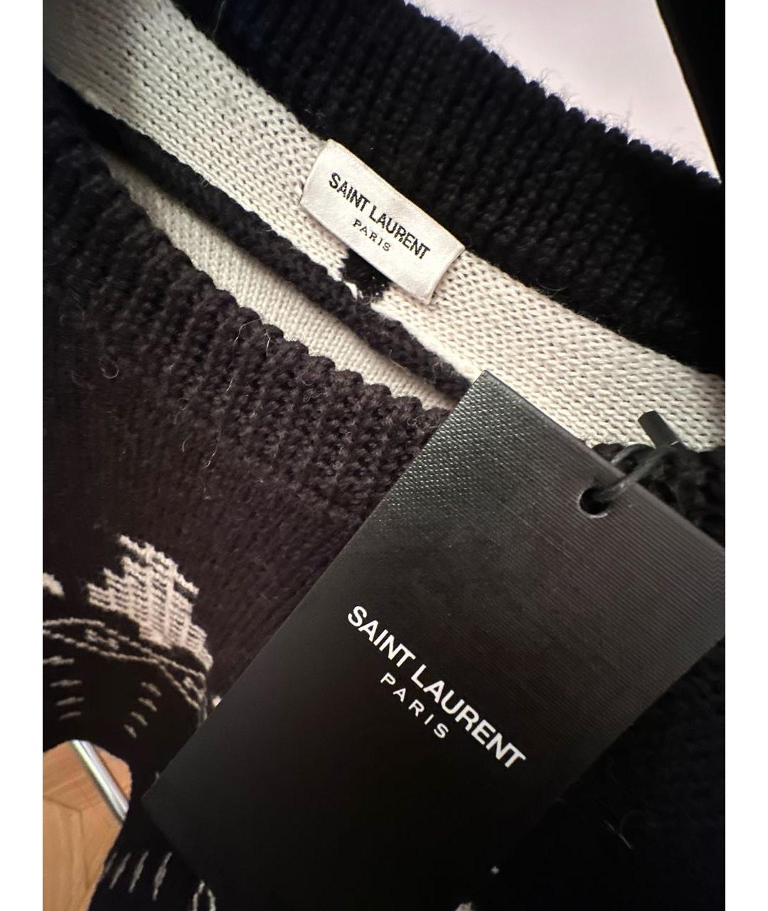 SAINT LAURENT Черный шерстяной джемпер / свитер, фото 3