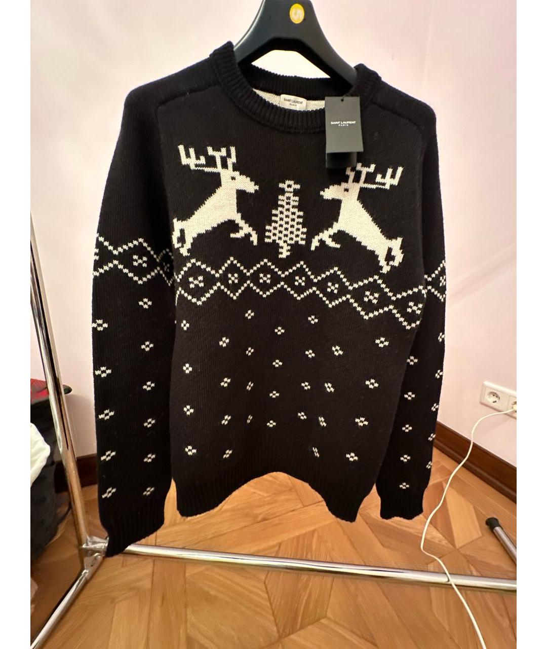 SAINT LAURENT Черный шерстяной джемпер / свитер, фото 9