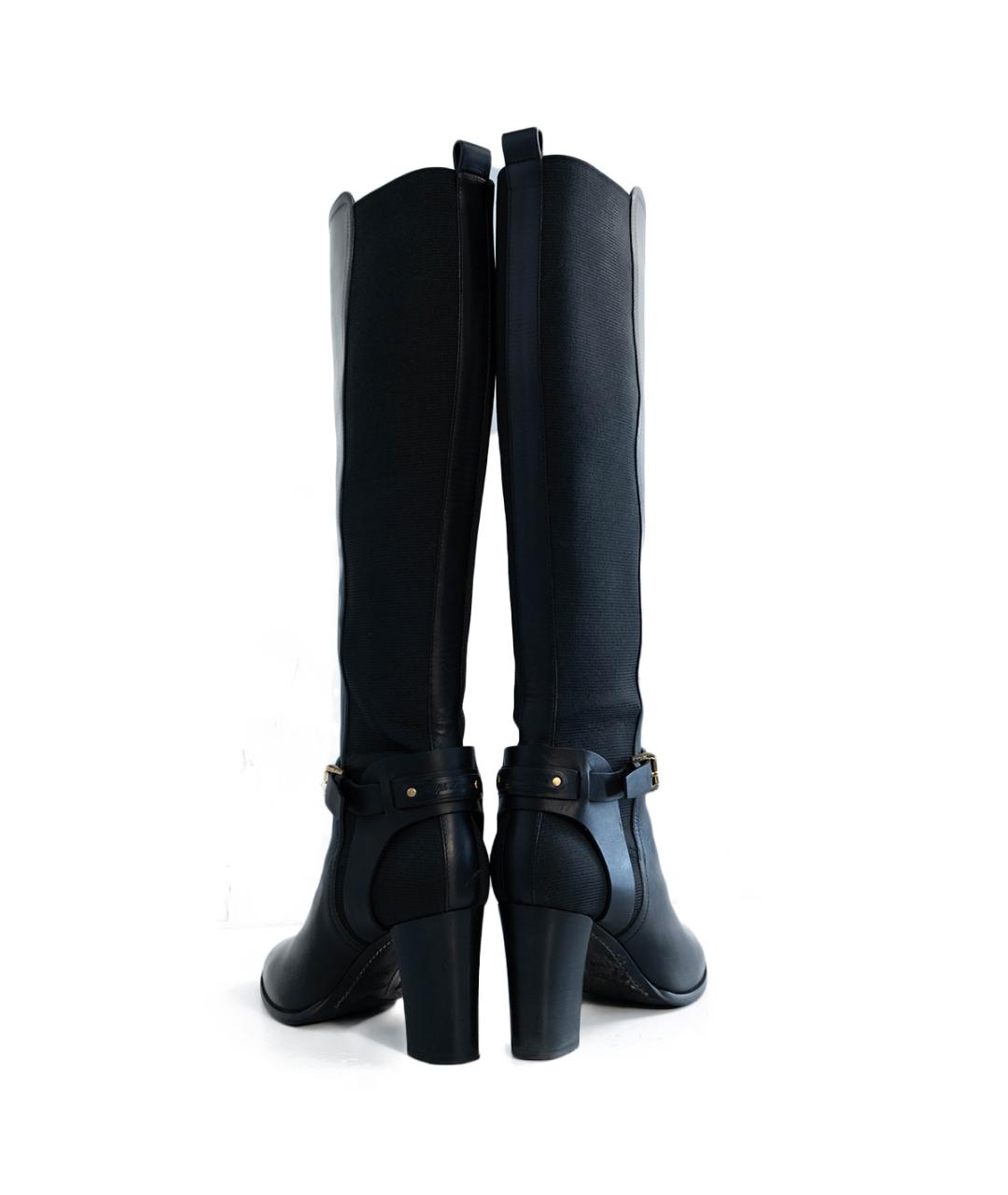 RALPH LAUREN Черные кожаные сапоги, фото 5