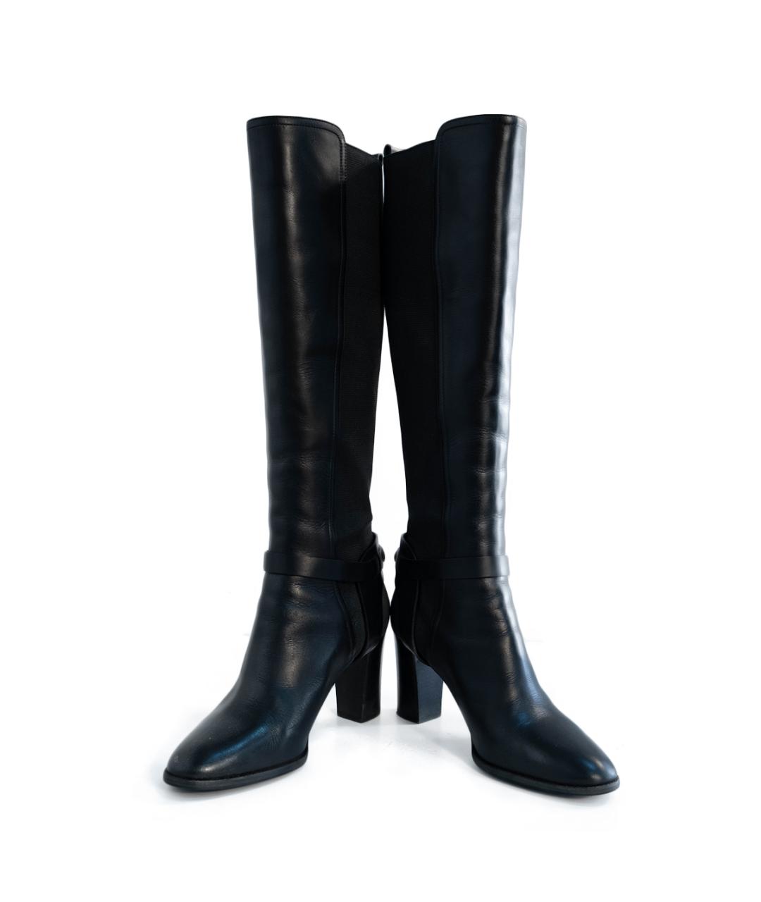 RALPH LAUREN Черные кожаные сапоги, фото 4