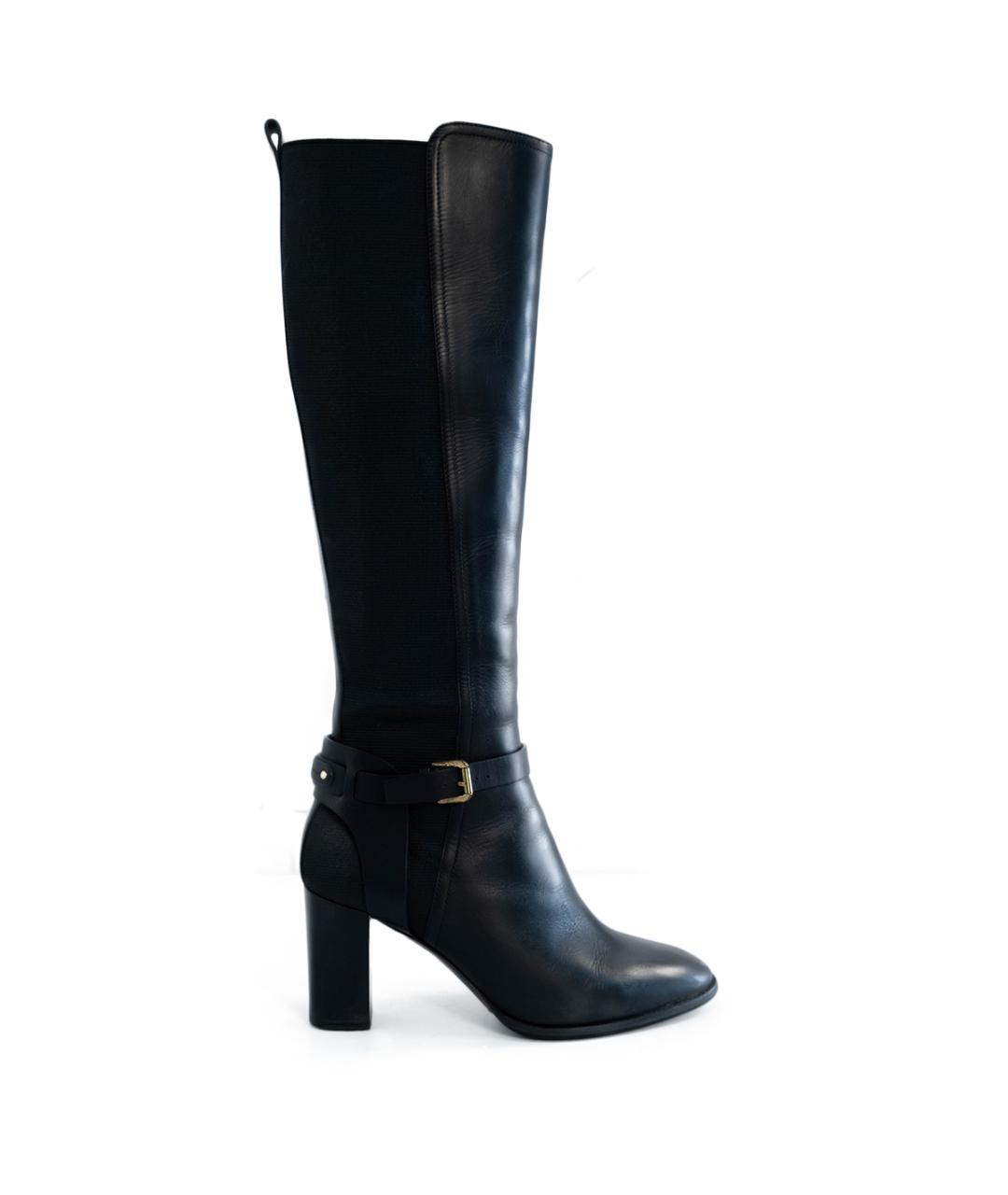 RALPH LAUREN Черные кожаные сапоги, фото 1