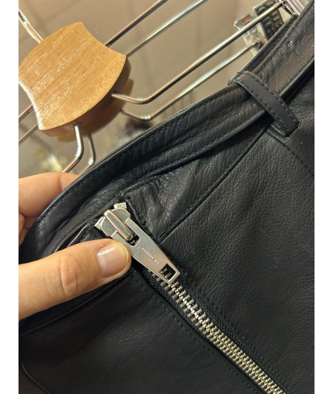 THE KOOPLES Черная кожаная юбка мини, фото 3