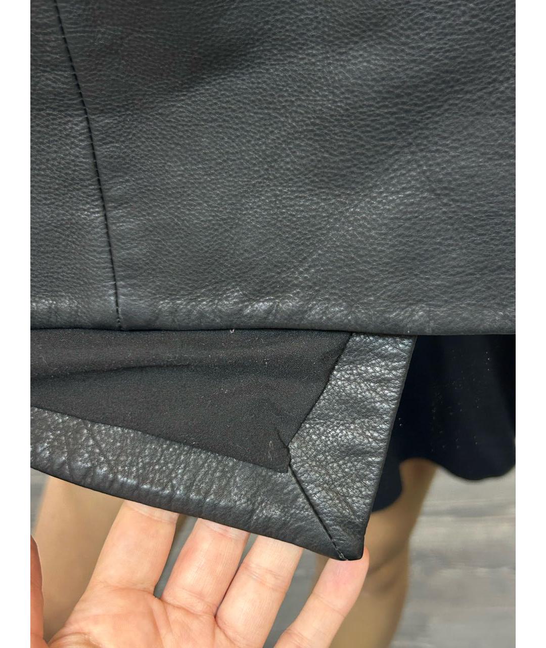 THE KOOPLES Черная кожаная юбка мини, фото 7