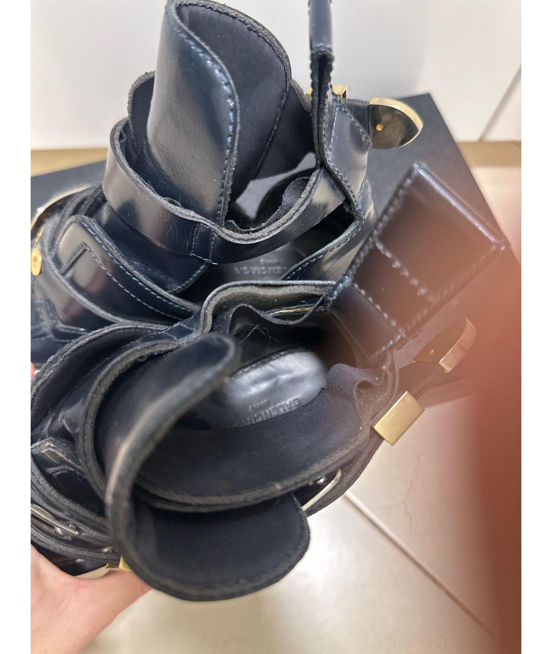 BALENCIAGA Темно-синие кожаные ботильоны, фото 8